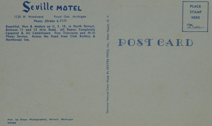 Seville Motel - Vintage Postcard (newer photo)